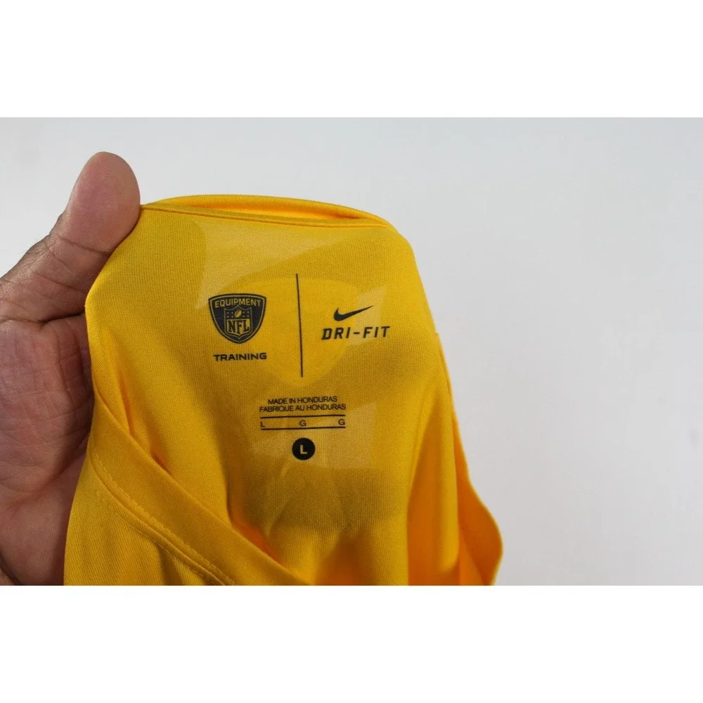 The Nike Yellow Men Shirt Packers Spell Out Dri Fit Training Equipment Large